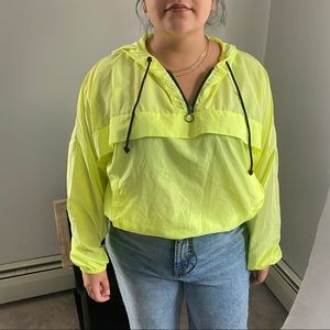 Neon yellow windbreaker size XL